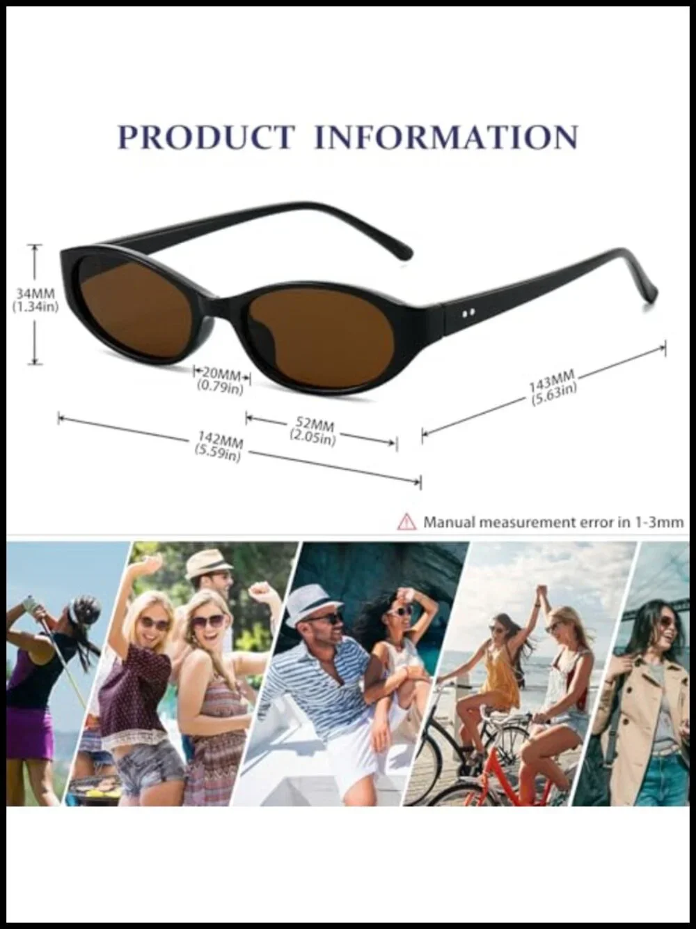Retro Oval Cat Eye Sunglasses for Women Lightweight Narrow UV400